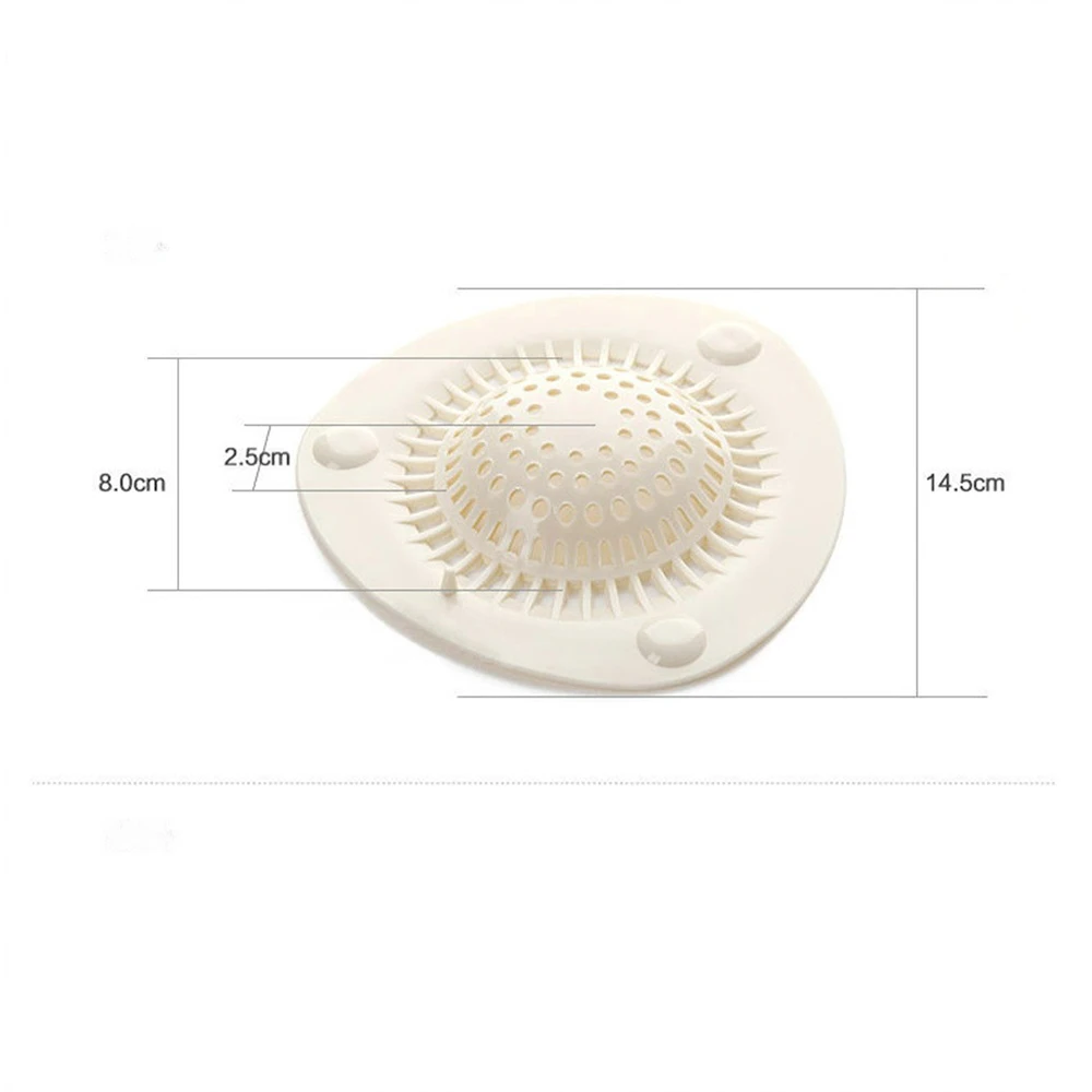 Hair Filter Silicone Deodorant Beige Kitchen Sewer Filter Anti-clogging Reusable Sewer Hair Filter Hair Catcher Sink Filter