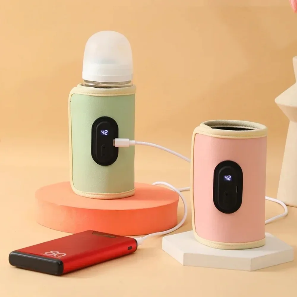 USB Powered BabyBottle Heating Sleeve Constant Temperature MilkWarmer Universal Fit Portable Feeding Accessory for OutdoorTravel