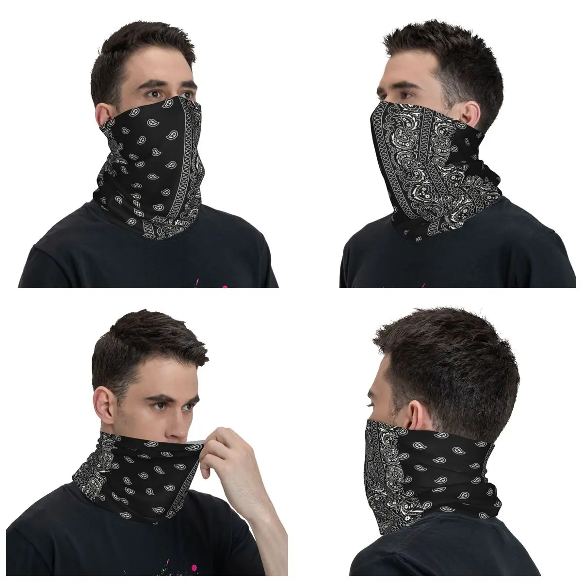 Custom Cool Paisley Bandana Style Winter Headband Neck Warmer Men Women Ski Camping Tube Scarf Face Bandana Gaiter