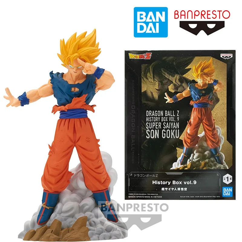 Bandai Banpresto Dragon Ball Z History Box Vol.9 Super Saiyan Son Goku 12Cm Original Anime Figure Model Toy Gift Collection