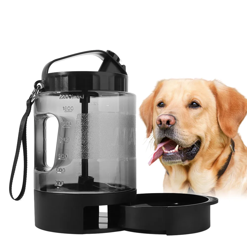 

Pet Supplies 77oz/2.2L Pet Drink Travel Bowl 2-in-1 Leak Proof Lock Dog Water Bottle Portable Pet Water Cup Hiking