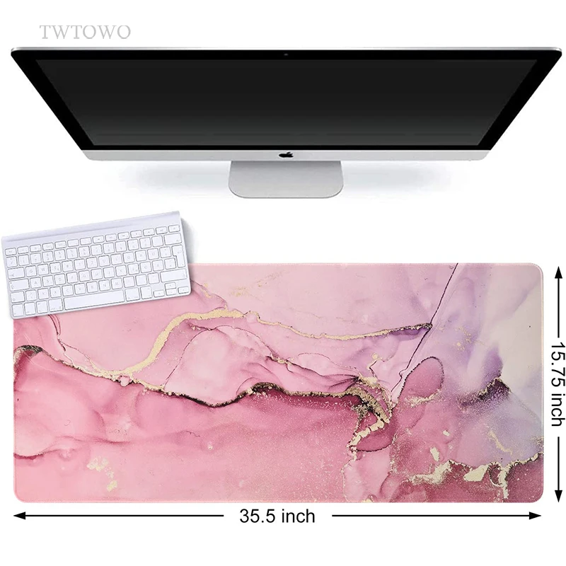Pink Marble Mouse Pad Gamer XL Custom Home Large Mousepad XXL keyboard pad Non-Slip Carpet Office Desktop Mouse Pad