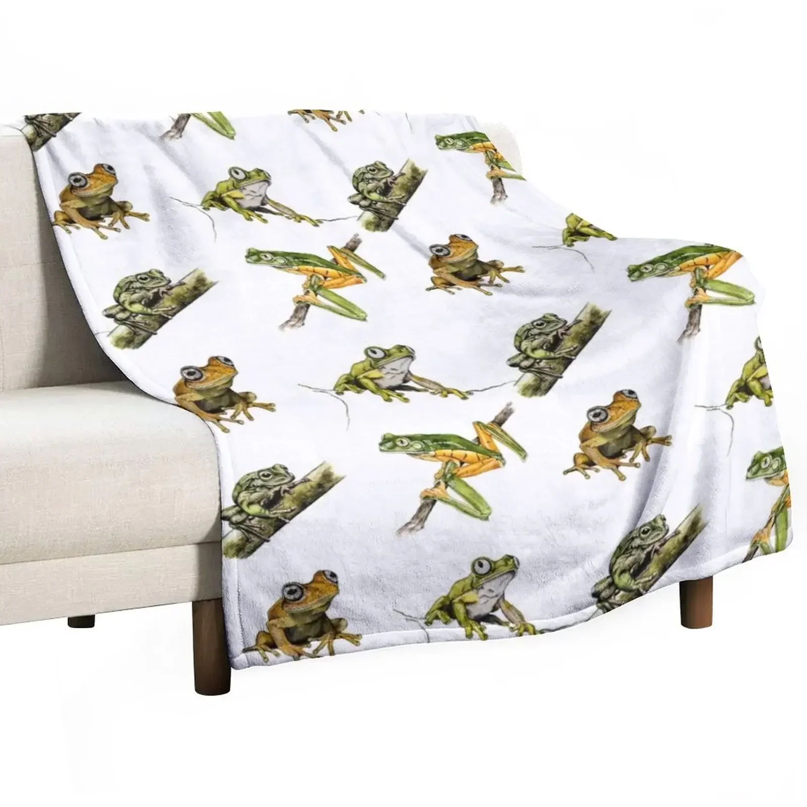 

Frog collage Throw Blanket Stylish Couch Blanket for Home Living Room