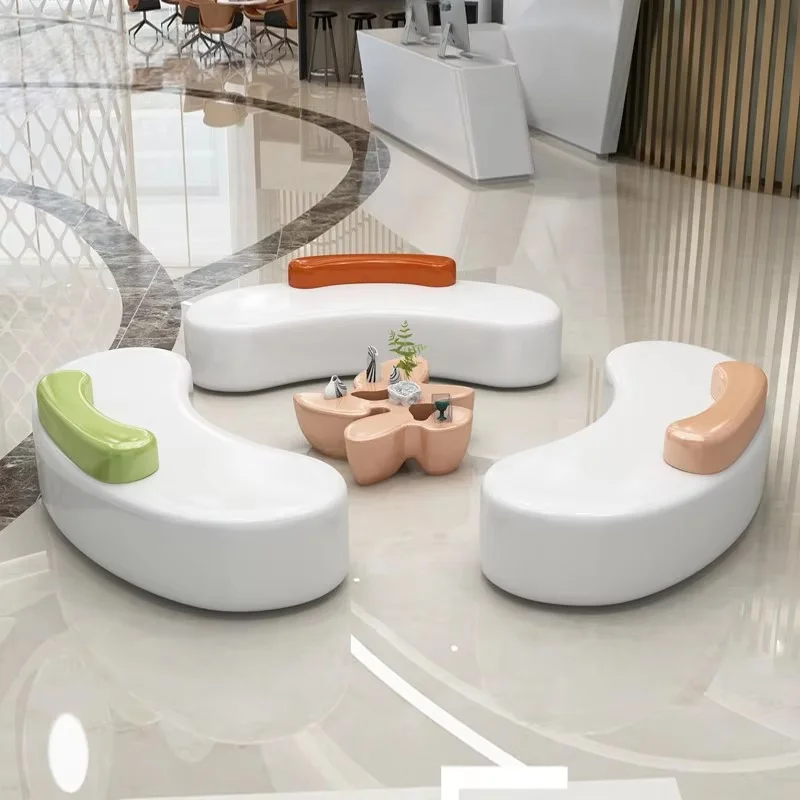 Fiberglass tables and chairs waterproof and customizable shopping mall outdoor stools shopping mall waiting chair bench set