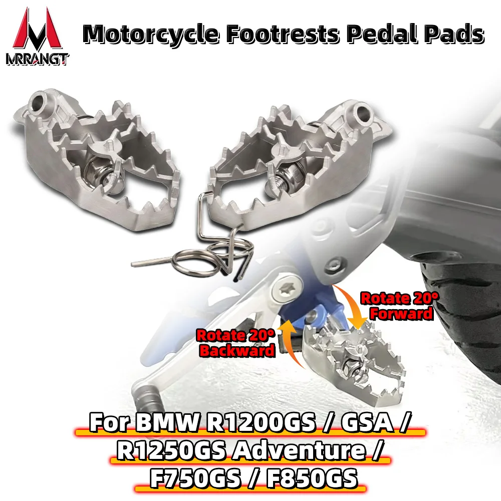 

Motorcycle Foot Pegs Parts Fit for BMW R1250GS/Adventure R1200GS/GSA F850GS F750GS Footrests Pedals Replacement Anti-Slip