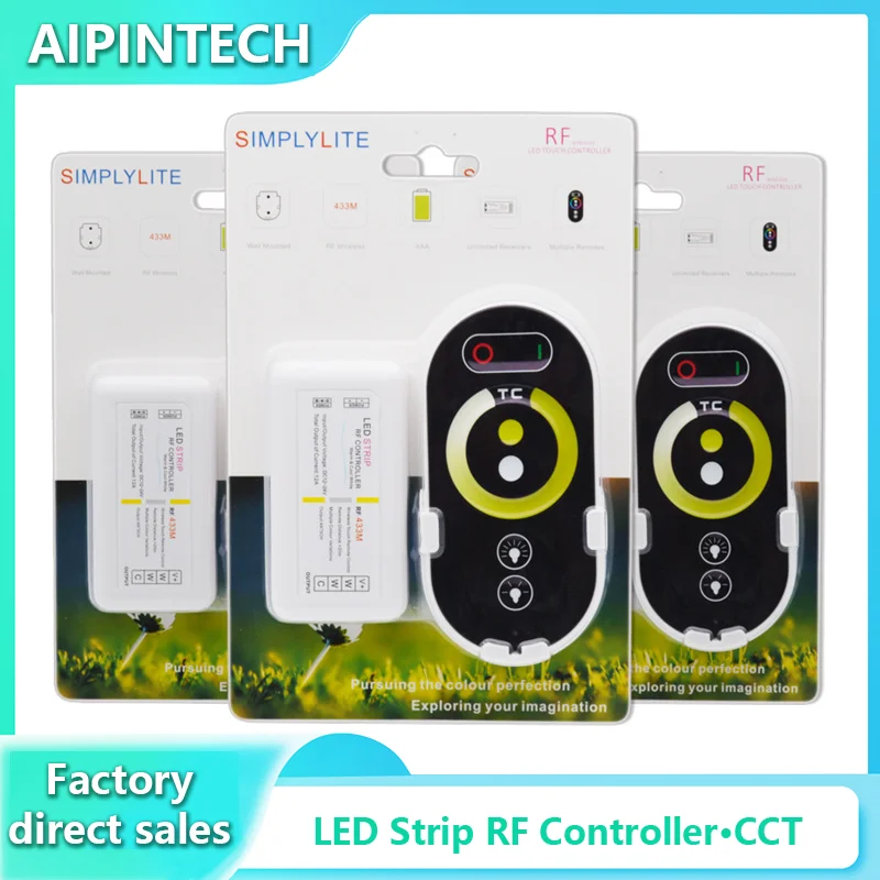 CCT-6-Key Touch Controller Set Dc12-24V 6A/Ch Touch controllo della luminosità CCT Color Smd Cob Led Strip telecomando Wireless Rf