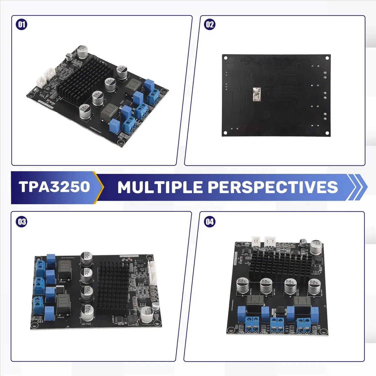T28C TPA3250 Digital Amplifier Board 130Wx2 High Power 4A 32V Class D Audio Amplifier Board with XH2.54mm-3P Shielded Cable