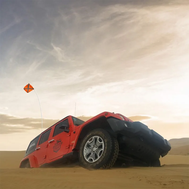 Suction Cup Car Flag Pole Outdoor Offroad SUV Desert Safety Flag Holder