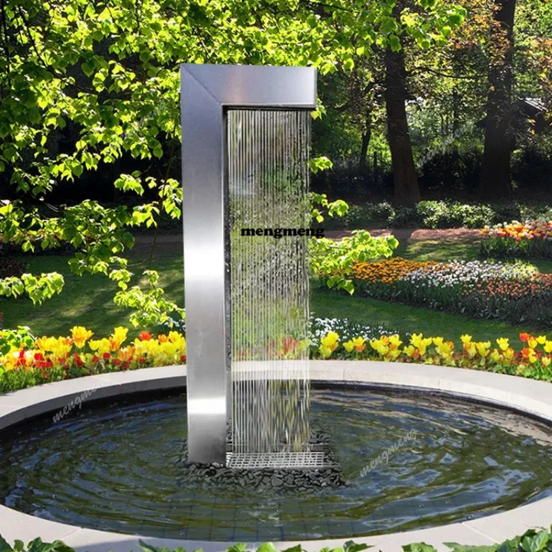 

Waterfall Fountain Outdoor Curtain Customized Stainless Steel Water Feature Indoor Waterfall Rain Water Curtain for Garden Yard