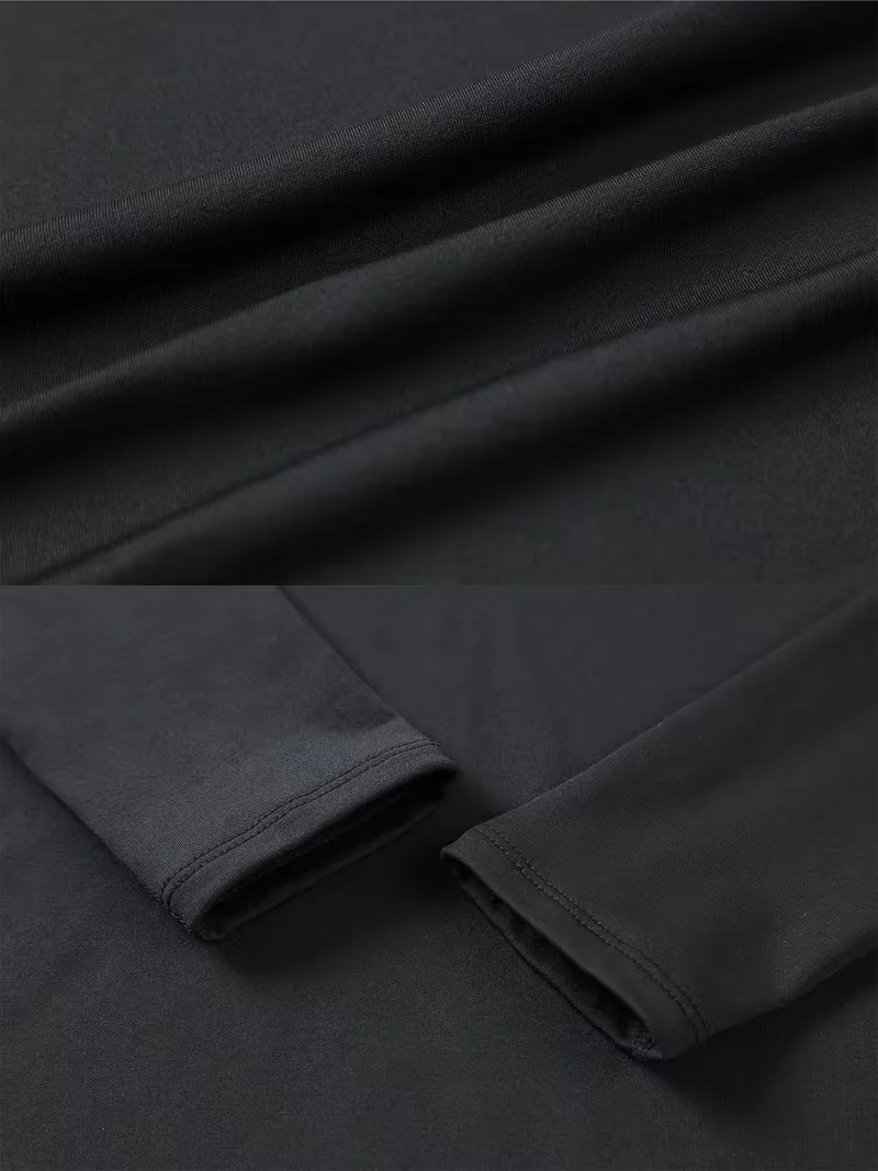 Men Ski Set Thermal Underwear Solid Color Warmth Protection Tops Pants Suit Winter Underwear, Fleece Comfortable Soft Clothes