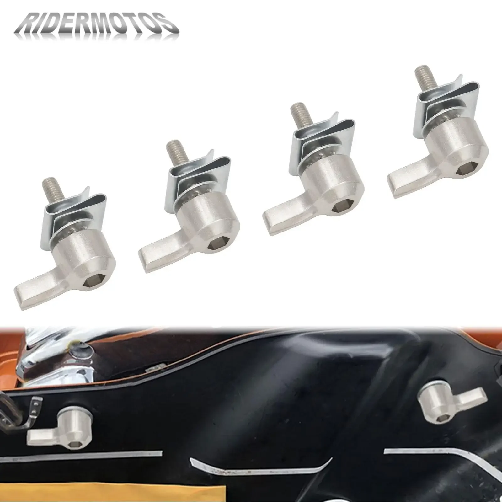 

4-Pack Motorcycle Saddlebag Lever Lock Bolts & Nuts For Harley Touring Dyna CVO Road Glide Breakout Deluxe Ultra Limited 2001-21