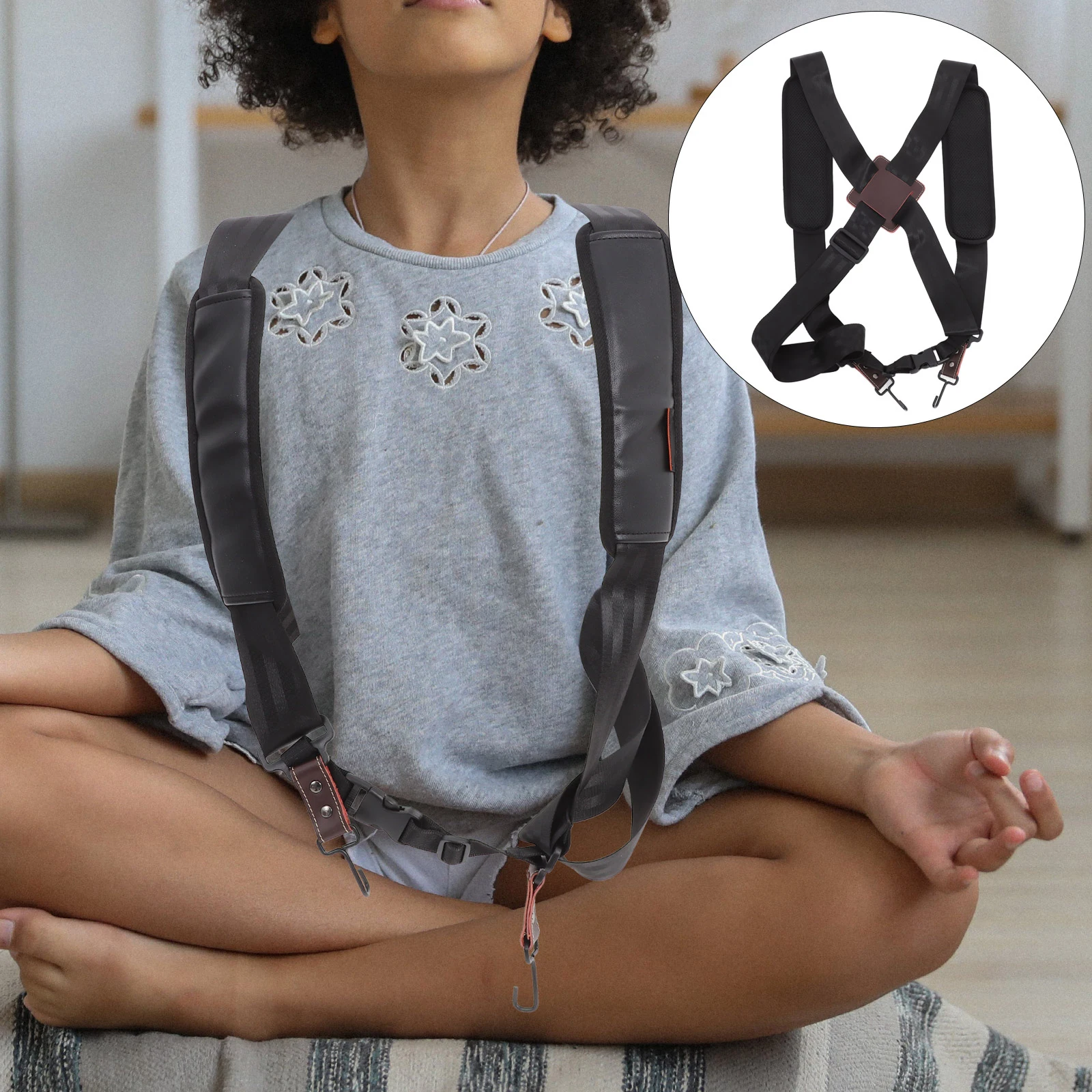 

African Drum Strap Adjustable Padded Shoulder Belt Black Upgrade Soft Comfortable Polyester Djembe Snare Drum Accessory