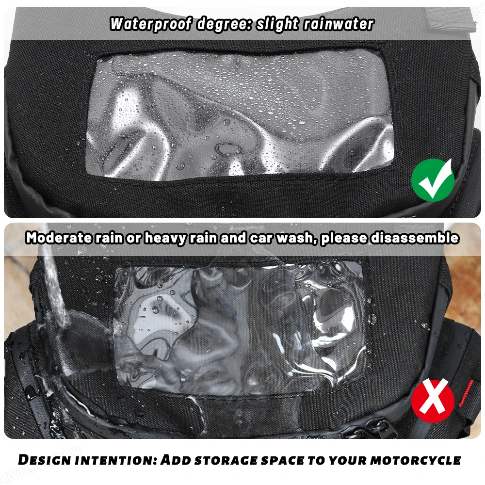 Motorcycle Handlebar Bag Fuel Tank Bag Windscreen Bag for vespa gts300 tmax 560 530 NMAX Mobile Phone Touch Screen Bag