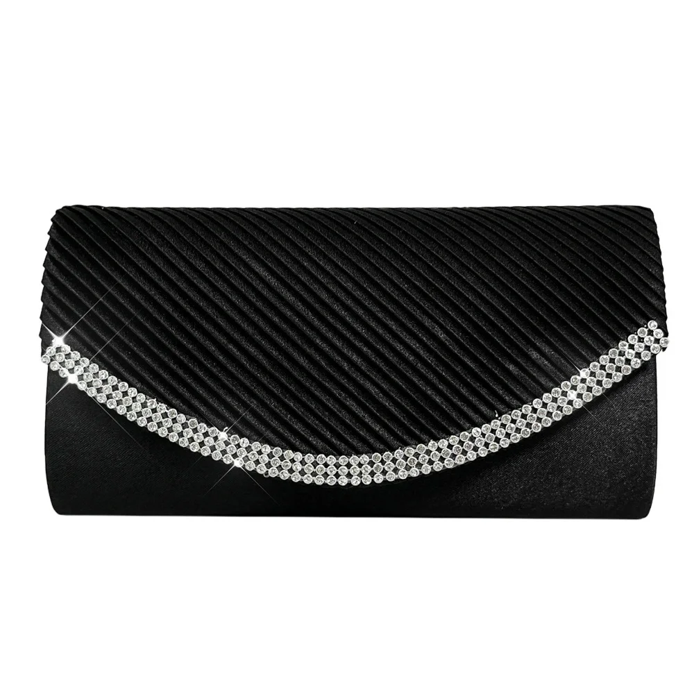 2023 New Luxury Evening Bag Clutch Fashion Diamond Ladies Clutches Bags Over Shoulder Handbags Velvet Party Wedding Black Purse