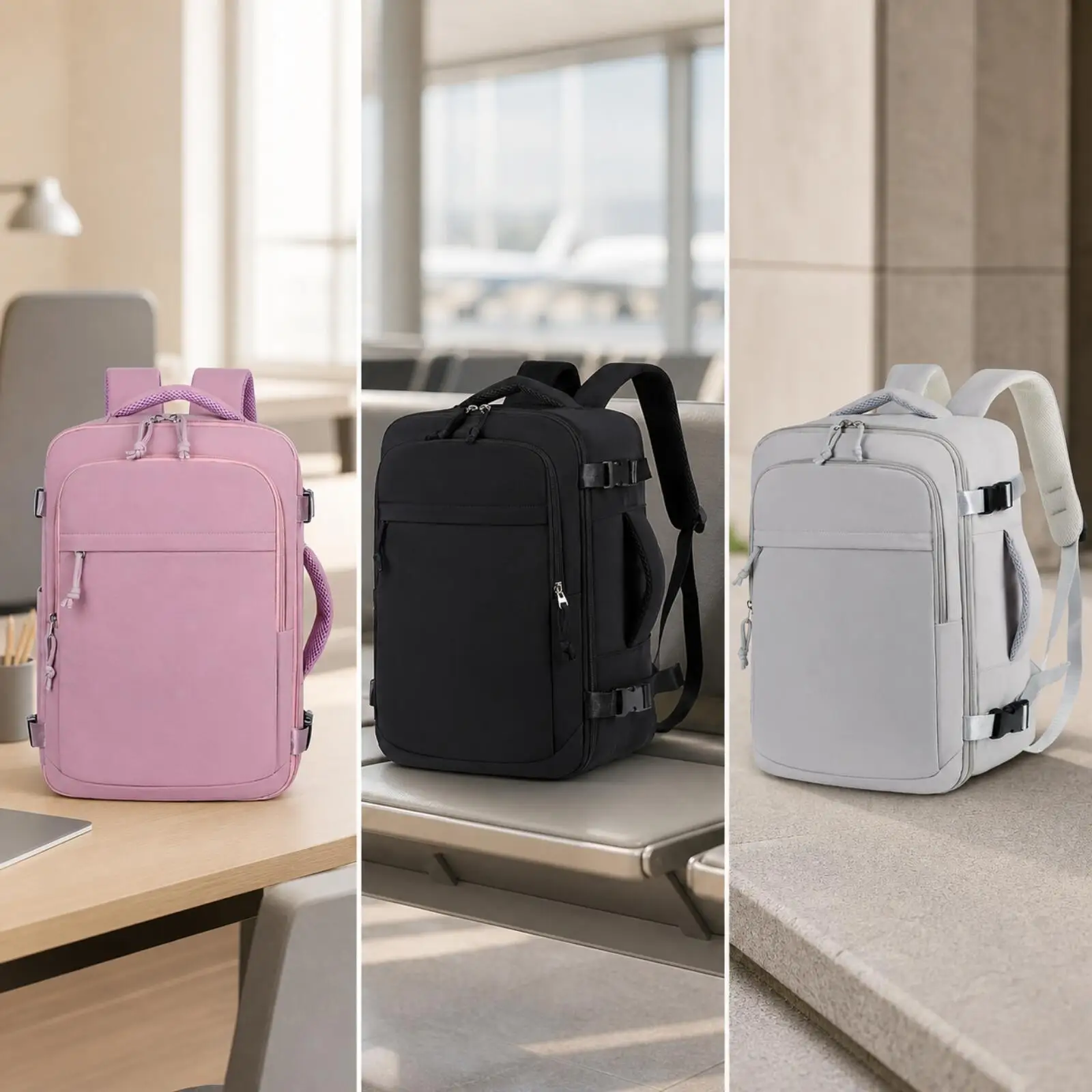 Expandable Laptop Carrier Bag with Trolley Sleeve Fits 15 Inch Notebook for Business Travel