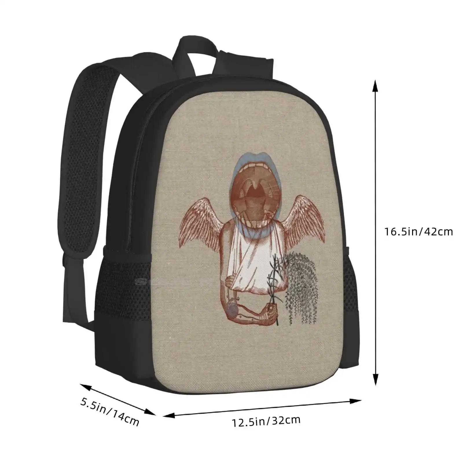 Arm New Arrivals Unisex Bags Student Bag Backpack Collage Mouth Lips Anatomy Humor Brown Angel Olga Lupi