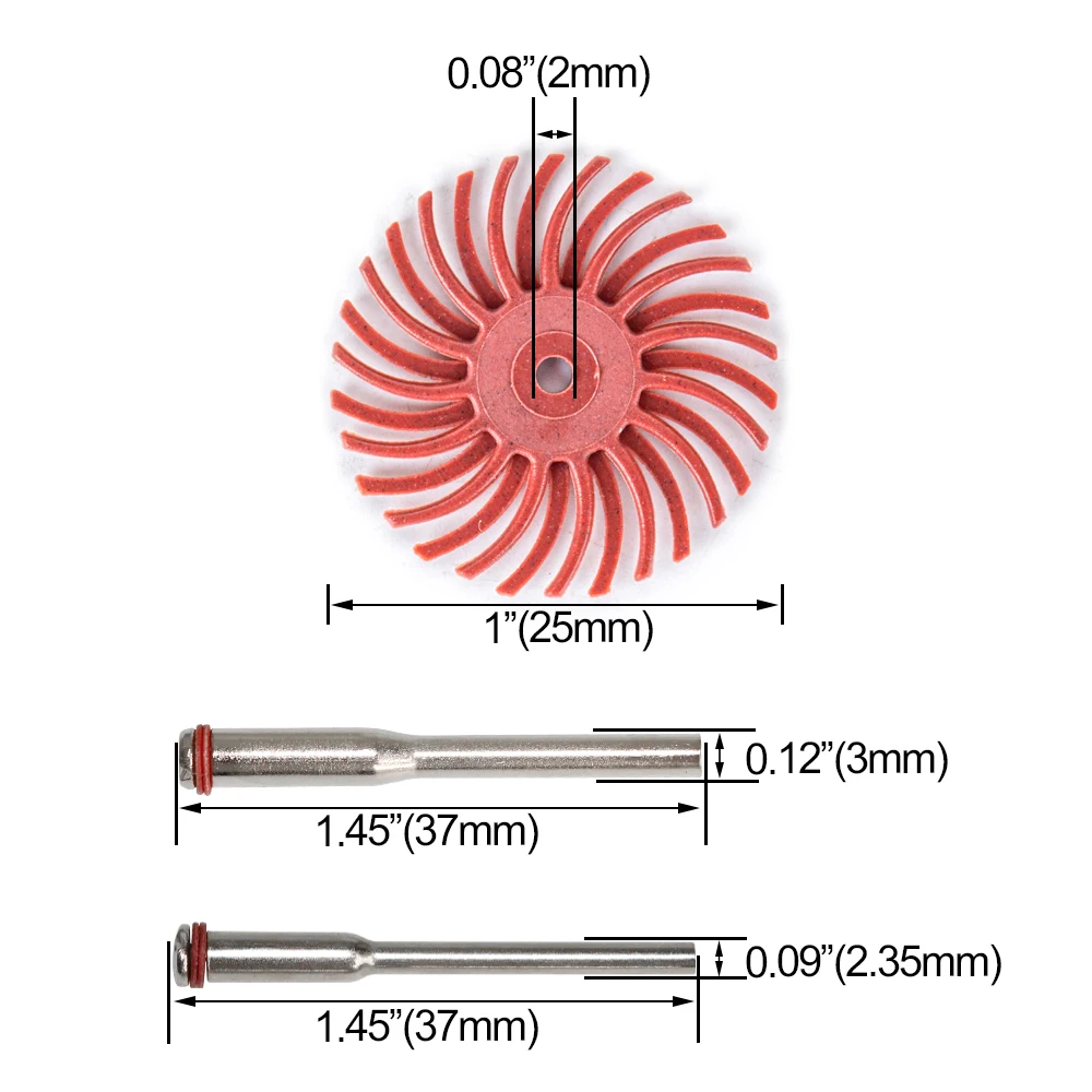 1Inch Radial Bristle Disc Kit Abrasive Brush 1/8\