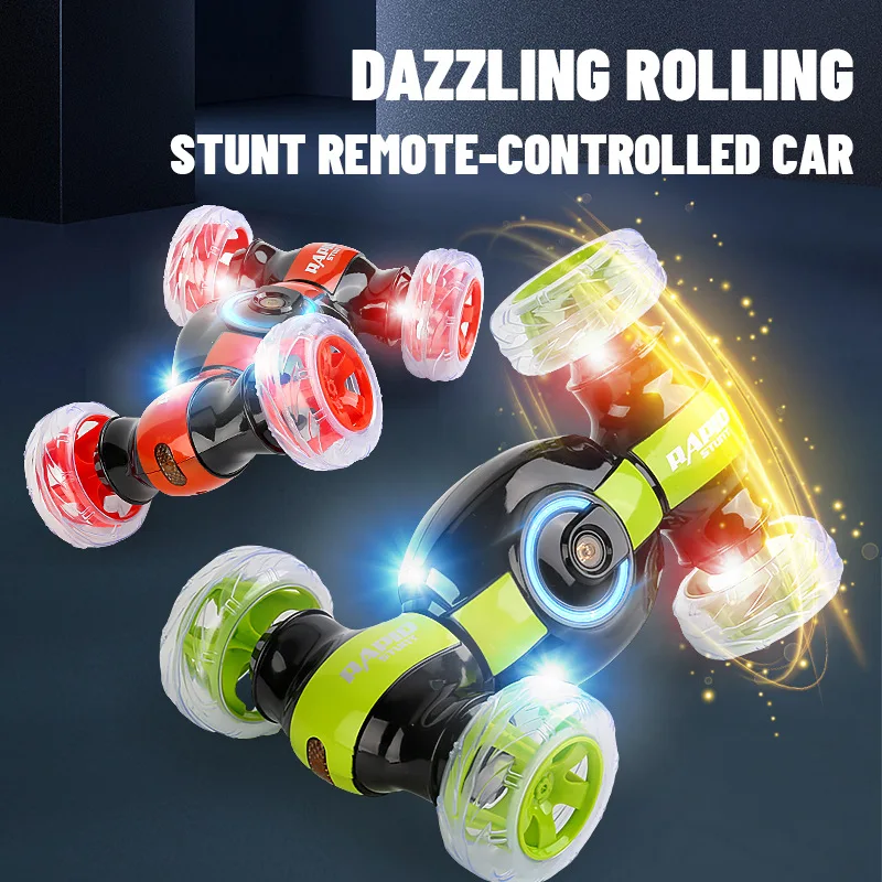 

New remote control twist stunt car gesture induction dance car double-sided flip bucket children's electric remote control toy