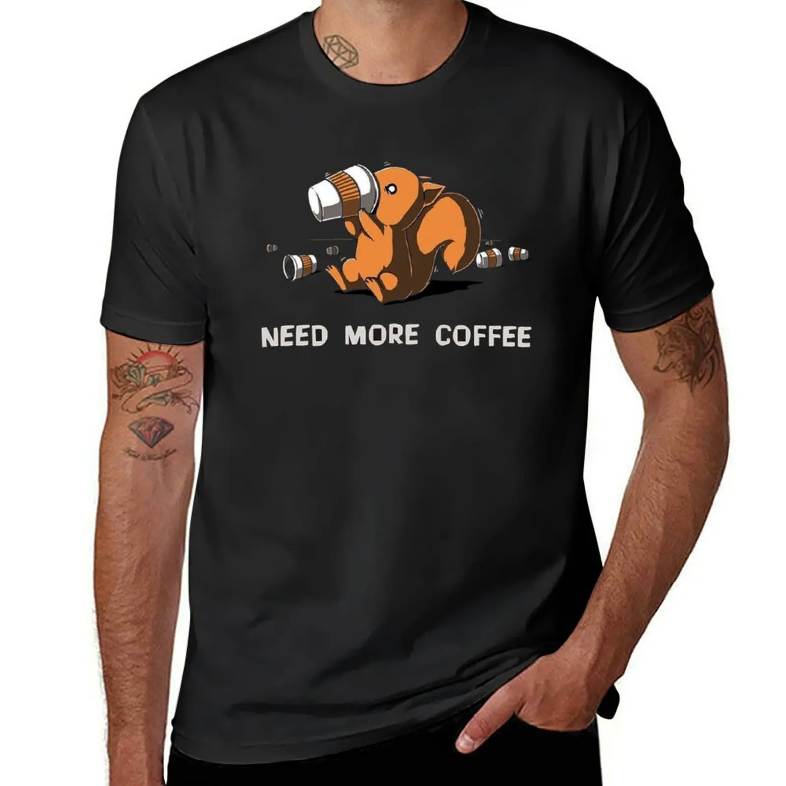 Coffee Addict Squirrel. T-Shirt graphics sublime kawaii clothes boys whites plain white t shirts men