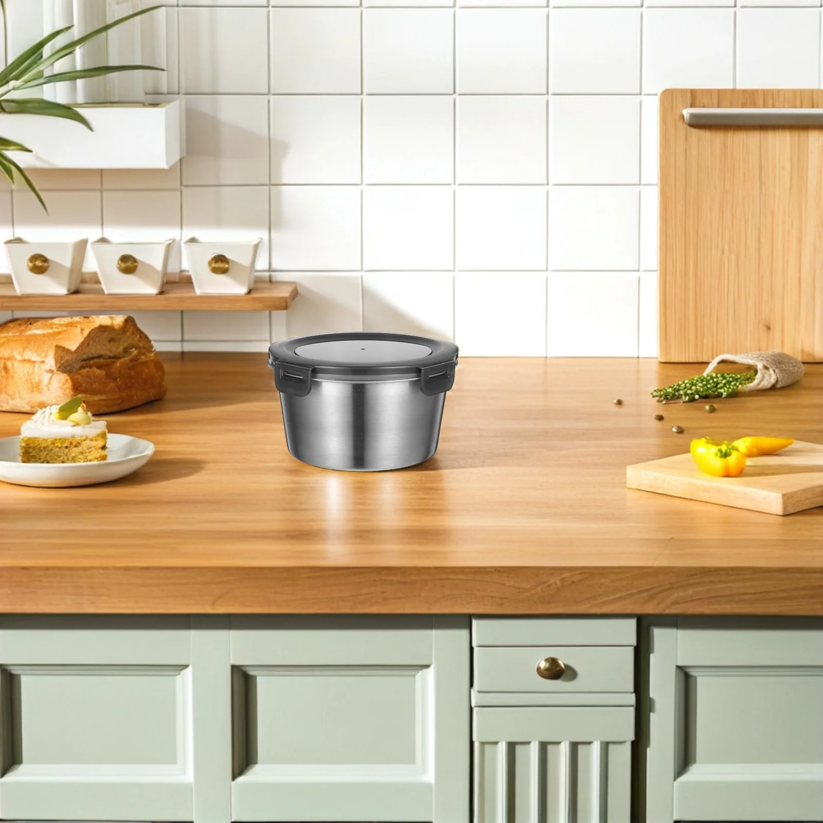 

1000ml Stainless Steel Airtight Food Storage Box Sealed Preservation Container Reusable Kitchen Organizer Meal Prep Snack Metal