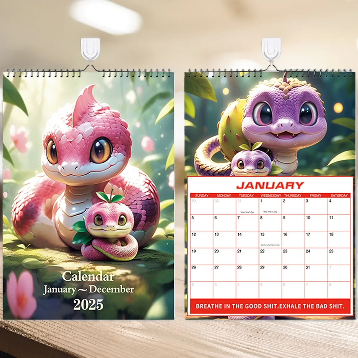 2025 Cross-Border Snake Year Amazon Wall Calendar English Version Moon Calendar Monthly Plan Table Daily Schedule Export To USA