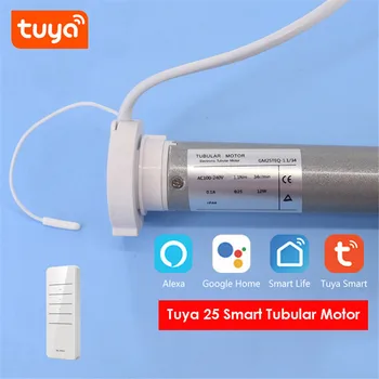 Tuya GM25TEQ 1.1N, חכם wifi מתגלגל צינורי מנוע, Rf433 שלט רחוק, קול שליטה על ידי Alexa/Google בית, עבור Dia 38mm צינור