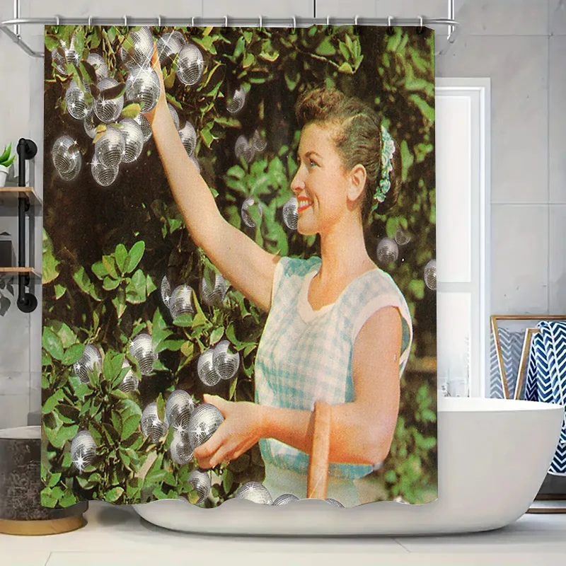 

Vintage Floral Shower Curtain Aesthetic Room Decor Botanical Patterned Bathroom Curtains Retro Nature Wall Art Tapestry Backdrop