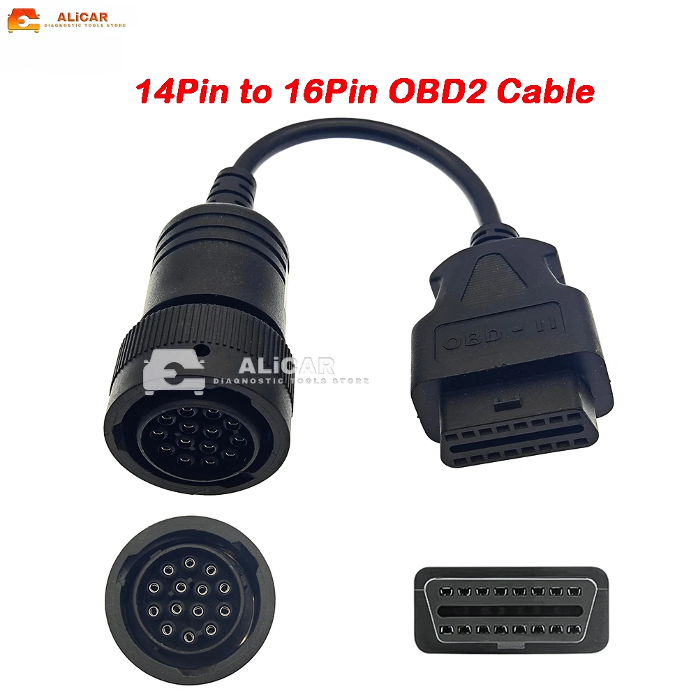 For Cat Et3 Comunicador Caterpillar Truck Accessories 14Pin to 16Pin OBD2 Cable Truck Electronics Automobiles Parts