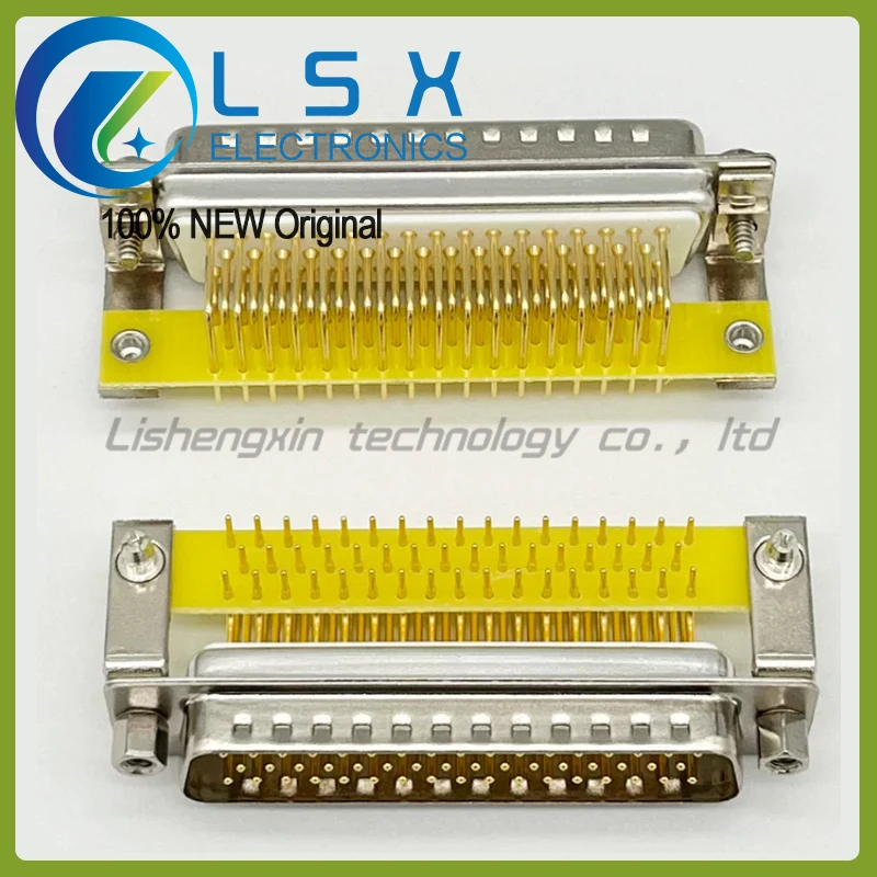 5pcs HDR50 male and female plug 3 rows 50 pin bent foot connector car pin solid copper gold-plated