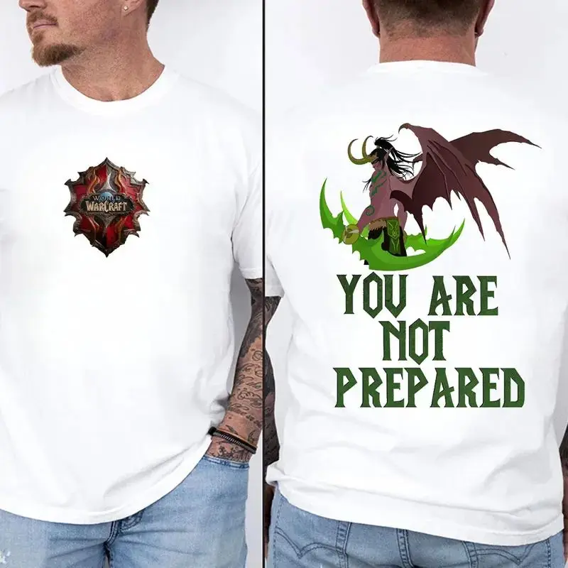 World of Warcraft T Shirt Man Woman Game Lover Gothic Clothes Casual Cool Pattern Graphic Tshirts Cotton Double Side New Picture