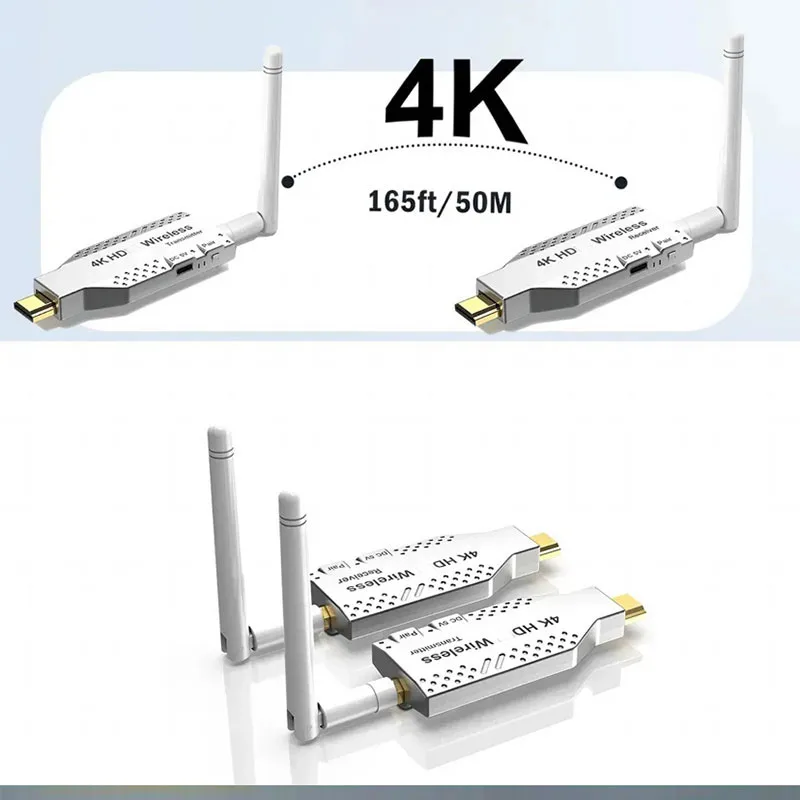 4K Wireless Transmitter Receiver  Video for HDMI-compatible Extender for Camera Laptop PC To TV Projector Meeting Share