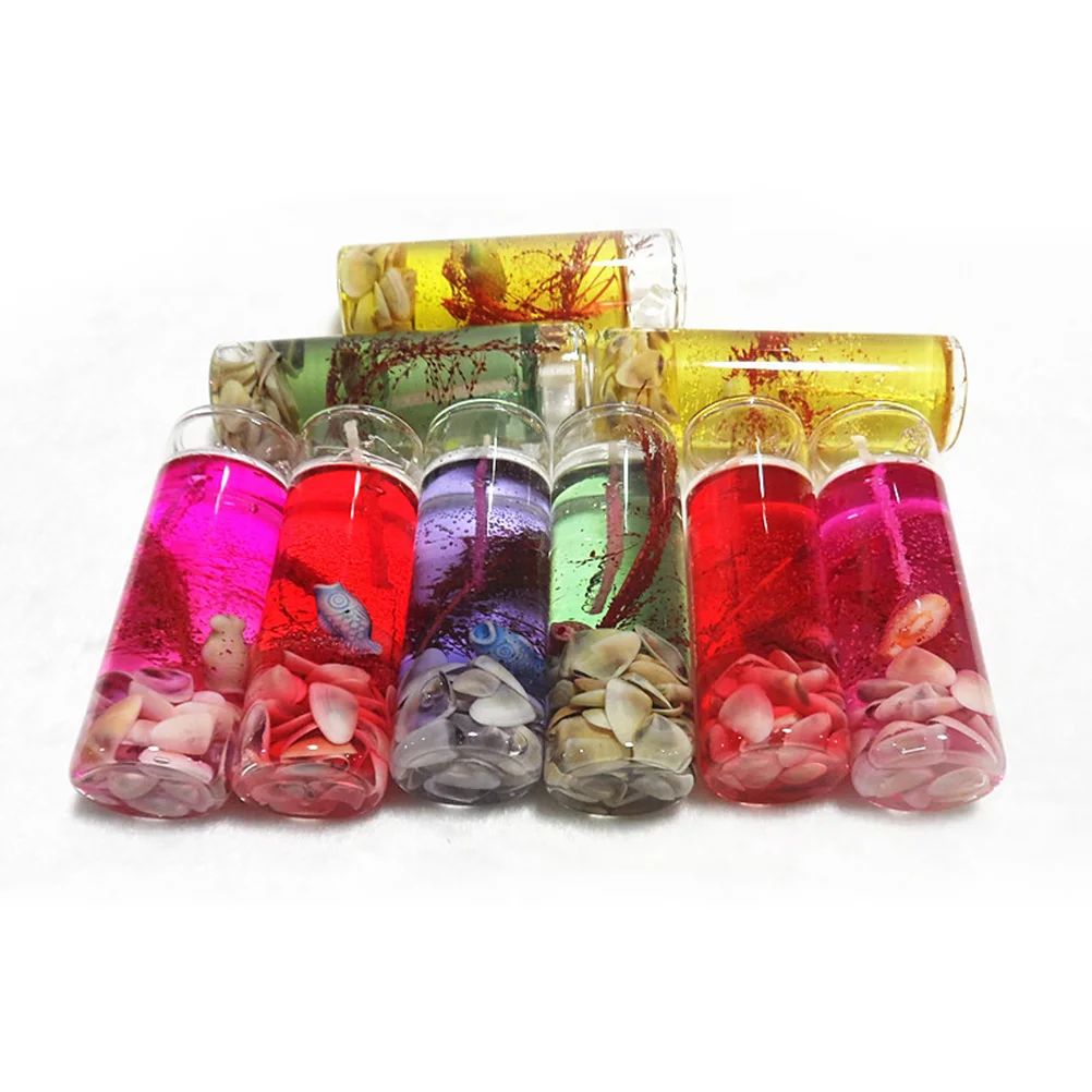

Ocean Seashell Decorations For Home Wedding Party Romantic Smokeless Gel Candles With Underwater Design Clear Glass
