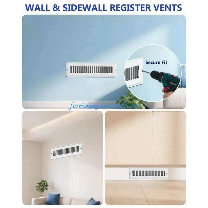 Y5GD 6Pcs Efficient Floor Registers Cover Anti-blocking Central Conditioner Grille High Efficiency Vent Grille