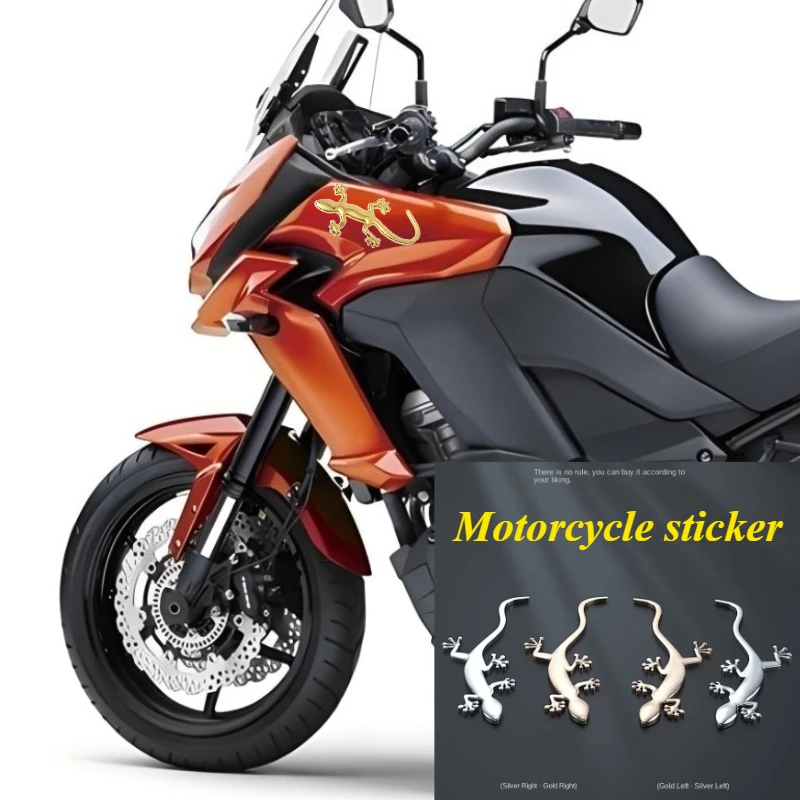 

Motorcycle sticker 3D Metal Gecko Shape Lizard Chrome Badge Emblems Car Sticker Decal Self-adhesive Decoration Silver/Gold 1PC