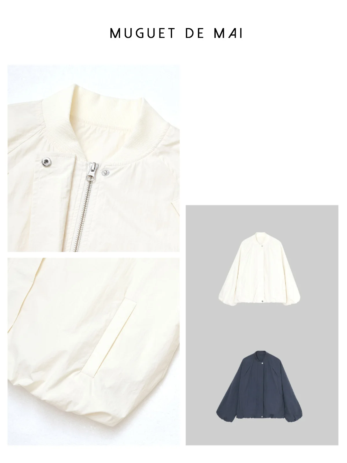 Casual Sle Women's Flight Jaet Spring 2025 oulder Insert Sve Floral Hem Cotton Blend ort Outerwear Muguet De Mai