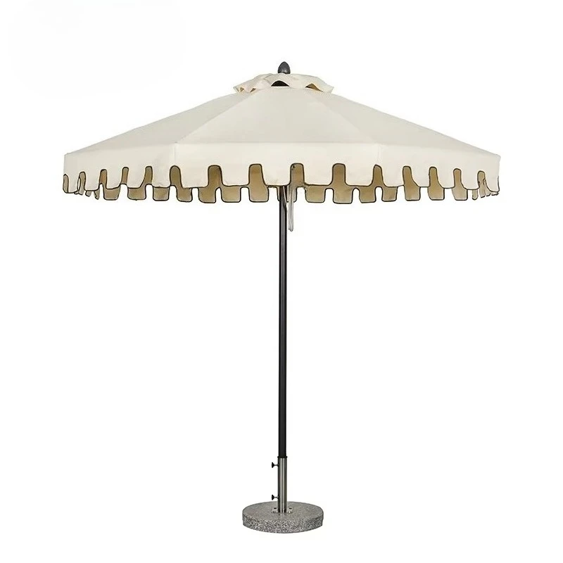 Customize Wholesale Heavy Duty Aluminum Big Size Custom Printed Logo Waterproof Patio Beach Courtyard Hotel Umbrella Outdoor