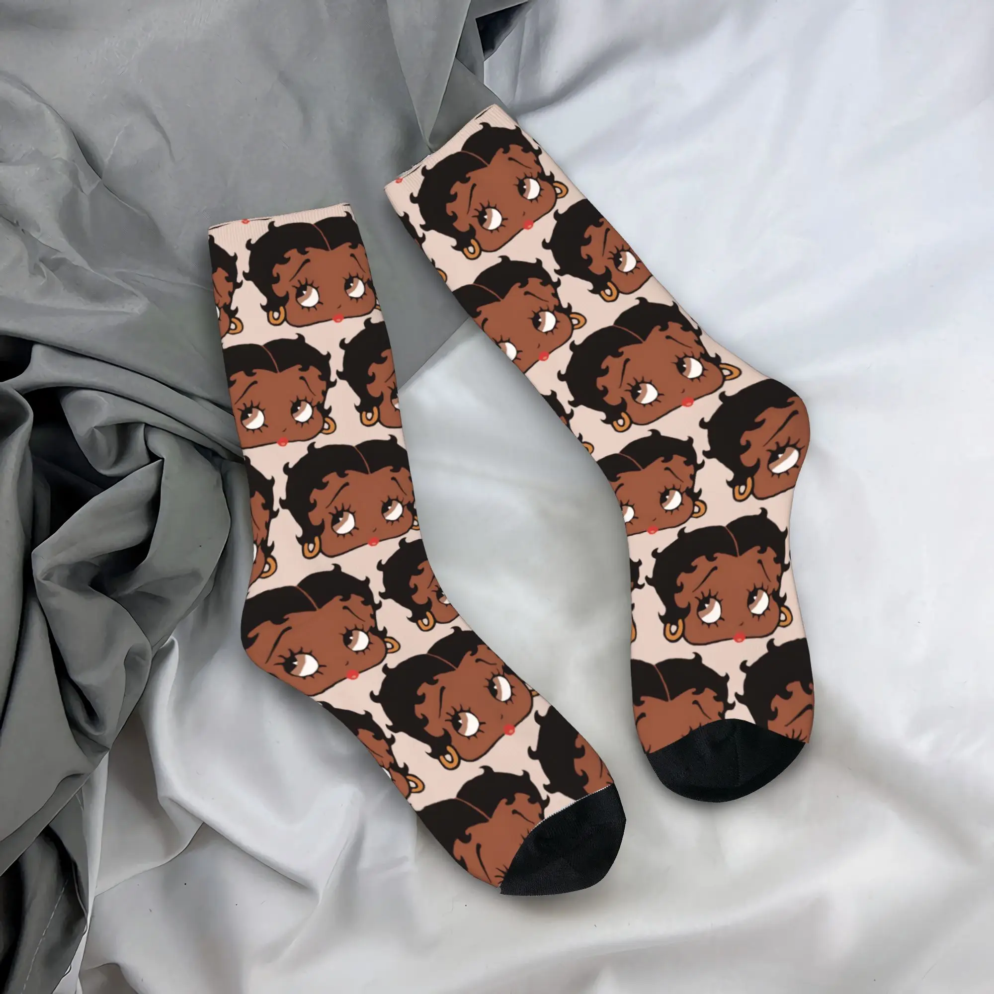 

Носки B-Bettys Boops: винтажный дизайн, осенние, нескользящие, мужские, для улицы, теплые, мягкие