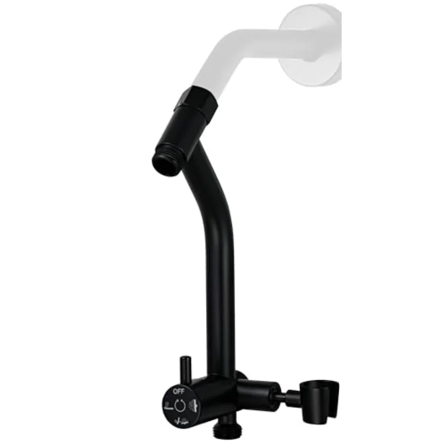 

All Metal Shower Diverter with Low Handheld Holder Pause Mode 3-Way Diverter Valve for Handheld and Fixed Shower Head 4-Settg U