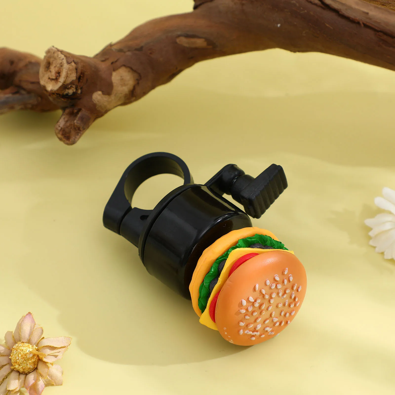 

Cartoon Bike Bell Hamburger Design Sturdy Metal Clear Sound Versatile Use Bicycle Bell for Kids Adults Scooters
