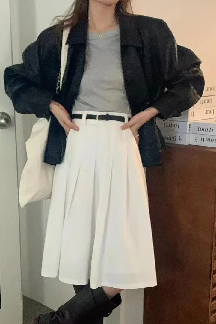 Retro Sli Stand Collar Zipper ket Loose Versatile BF Sle Motorcycle Jaet Leather Coat Outerwear for Young Women