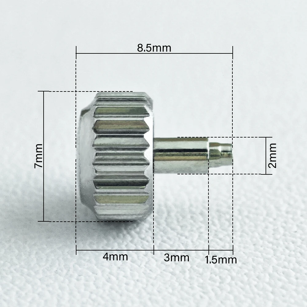VK63 Crown Screw-in Case Replace Watch Crown Engraved Signed \'S\' fits VK63 Movement Include Crown Stem Accessories For Watches