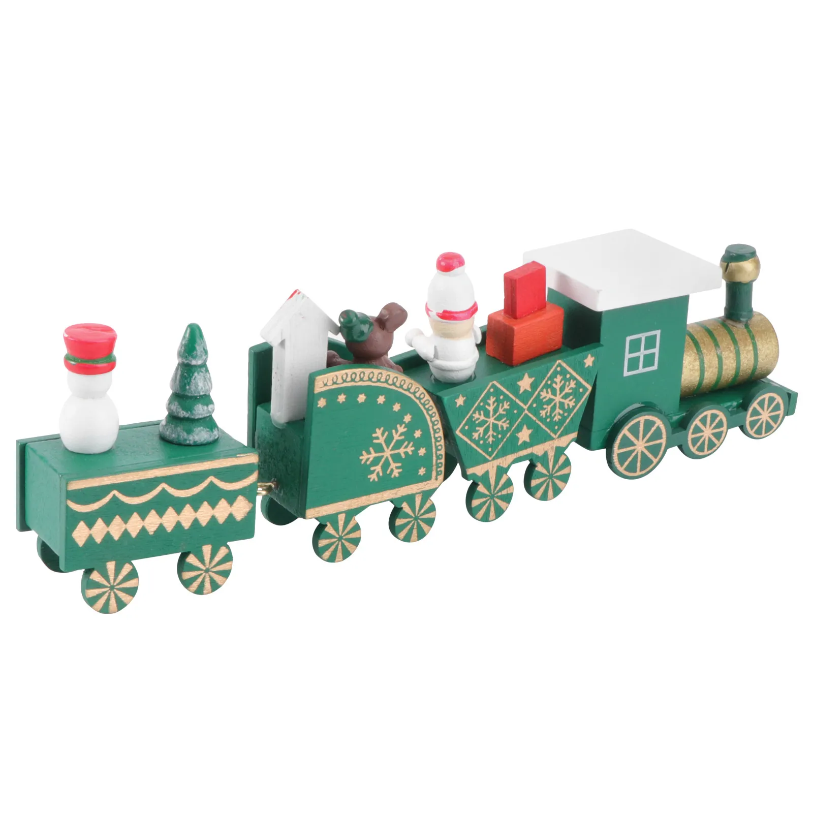 

Wooden Train Shape Ornament Christmas Desktop Decoration Cartoon Design for Holiday Party Kids Room Showcase Festive Decor