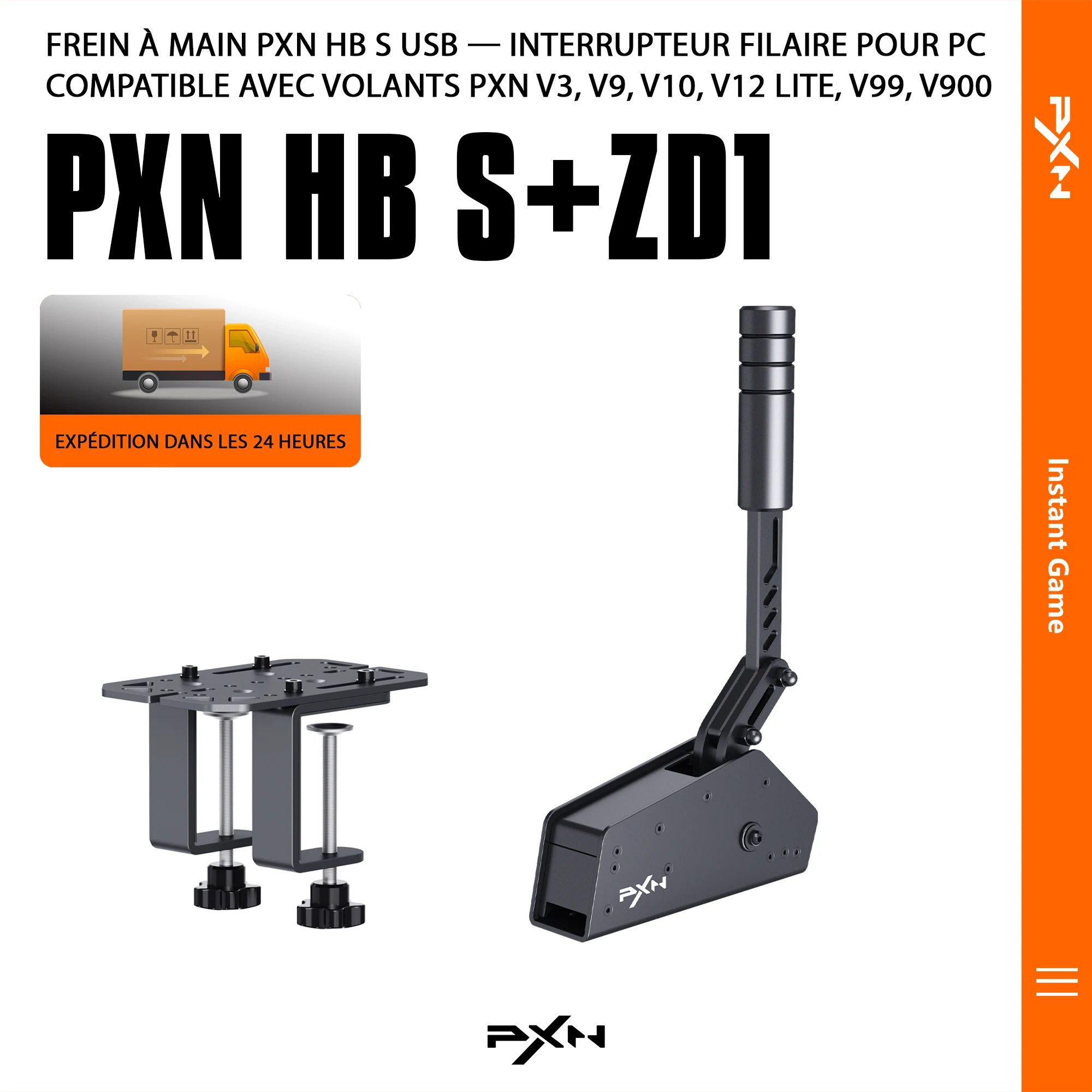 Frein à main USB PXN HB S pour PC, frein à main linéaire à capteur Hall 16 bits pour jeux de course V3 V900 V9 V10 V12 G27 G29 G920 T500 T300