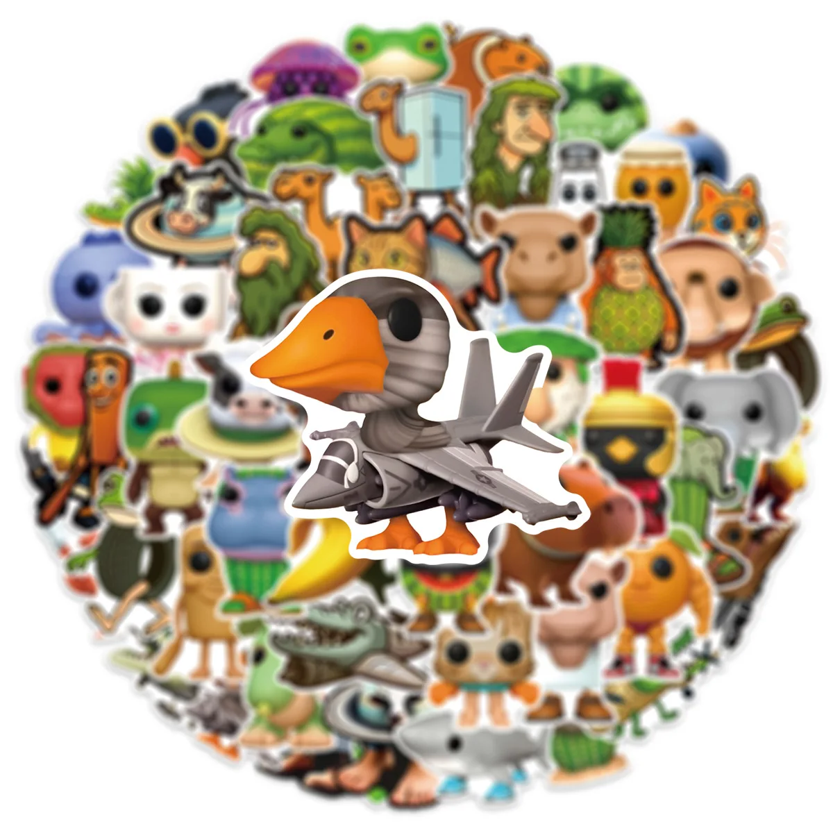 55 قطعة ملصقات الدماغ الإيطالية تونغ تونغ صحور مضحك الحيوان Ai نمط الاطفال اللعب ثابت ملصق مزخرفة الكؤوس الشارات