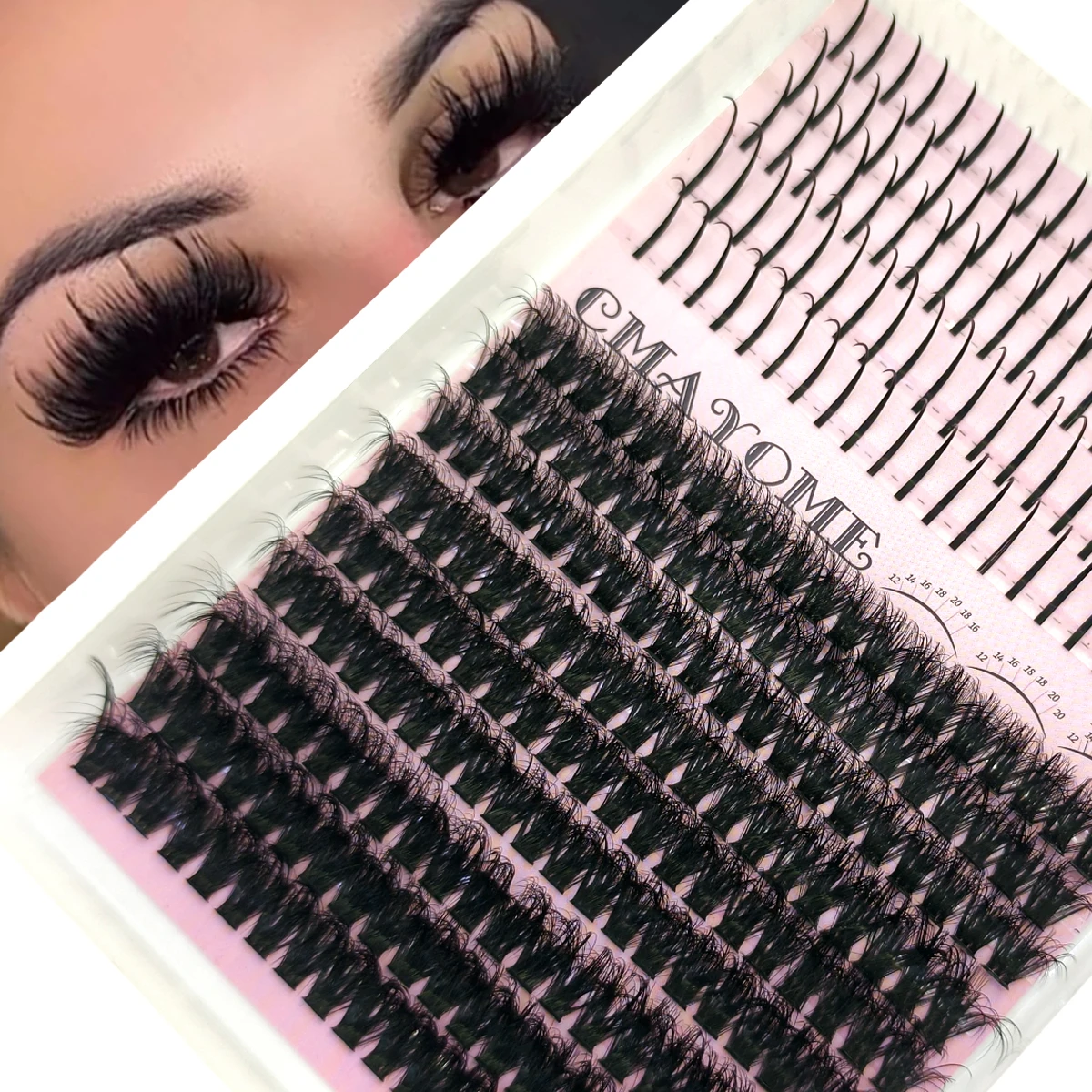 14 Reihen Manga Wimpernbüschel, flauschige Wimpernbüschel, gemischte Tray mit Spikes, 60P/80P/100P, dicke Wimpernbüschel, Wimpernverlängerungen