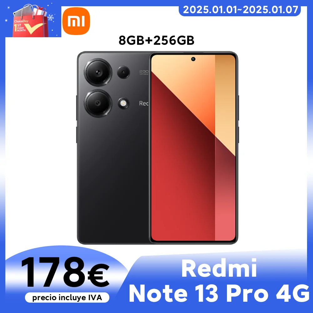 Xiaomi Redmi Note 13 Pro 4G Global Version 200MP OIS Camera Helio G99-Ultra Smartphone 120Hz FHD+ AMOLED 67W Charging Cellphone