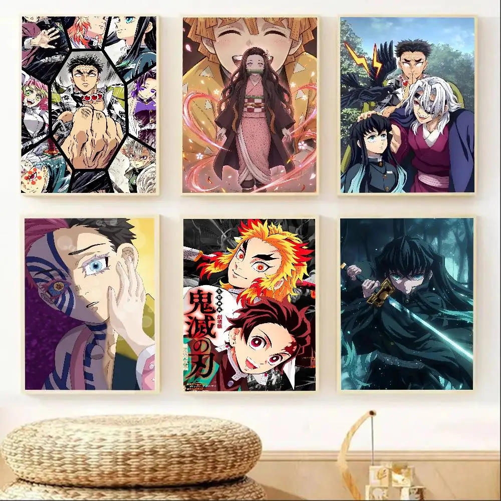 DS Zenitsu Tanjiro Shinobu Muichiro Hashibira  Poster HD Art Sticky Wall Waterproof Home Living Room Bedroom Bar Decoration