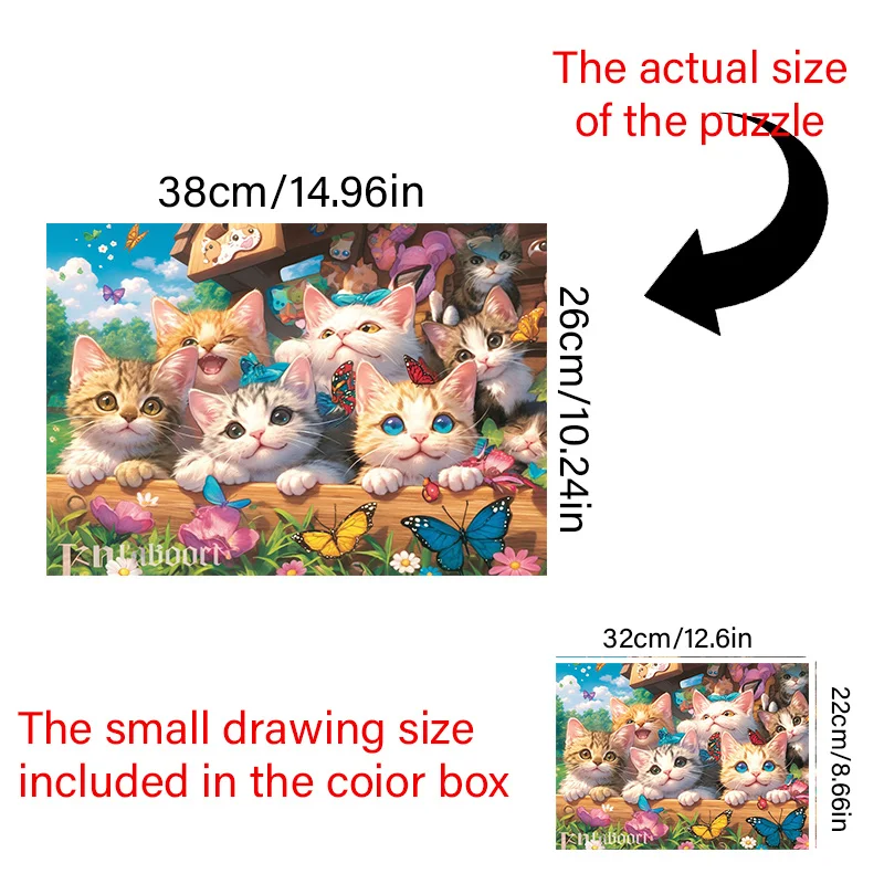 Eine Schachtel mit Mini-Puzzles für Erwachsene mit niedlichen Kätzchen-Designs – kratzfest, herausfordernd, geeignet für Erwachsene, Familienspaß, Zuhause
