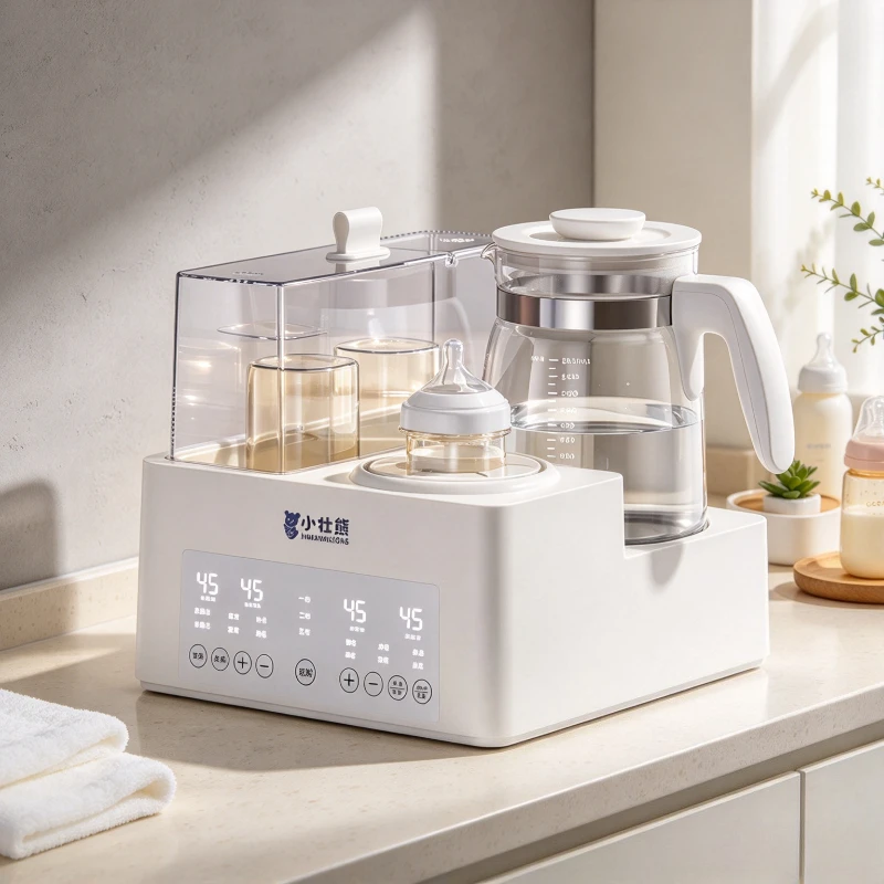3 in 1 Baby Bottle Warmer Mixer Sterilizer Electric Milk Warming Unit Easy Clean Stable Non Slip Base for Home Nursery 젖병 워머