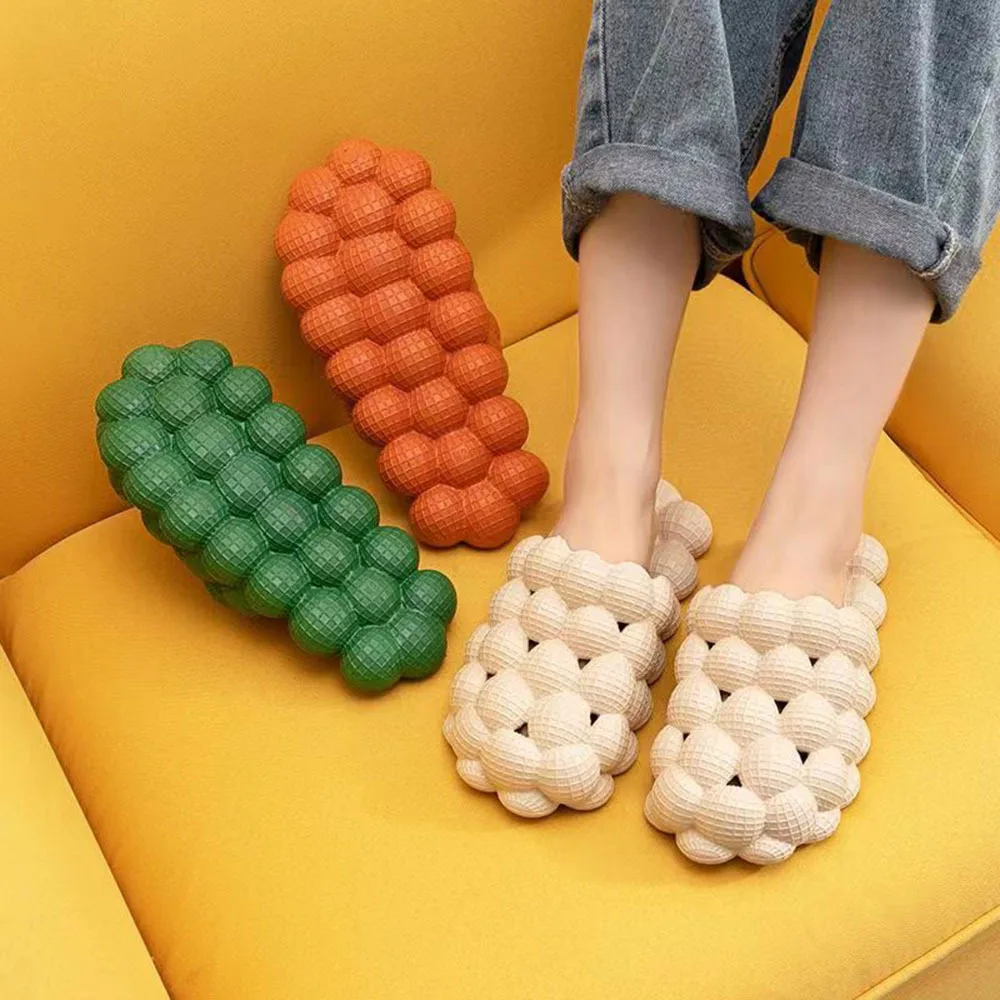 Women Man Soft Bubble Slippers Fashion  Cool Home Beach Shoes Massage Sole Slippers Designer Indoor  Slipper